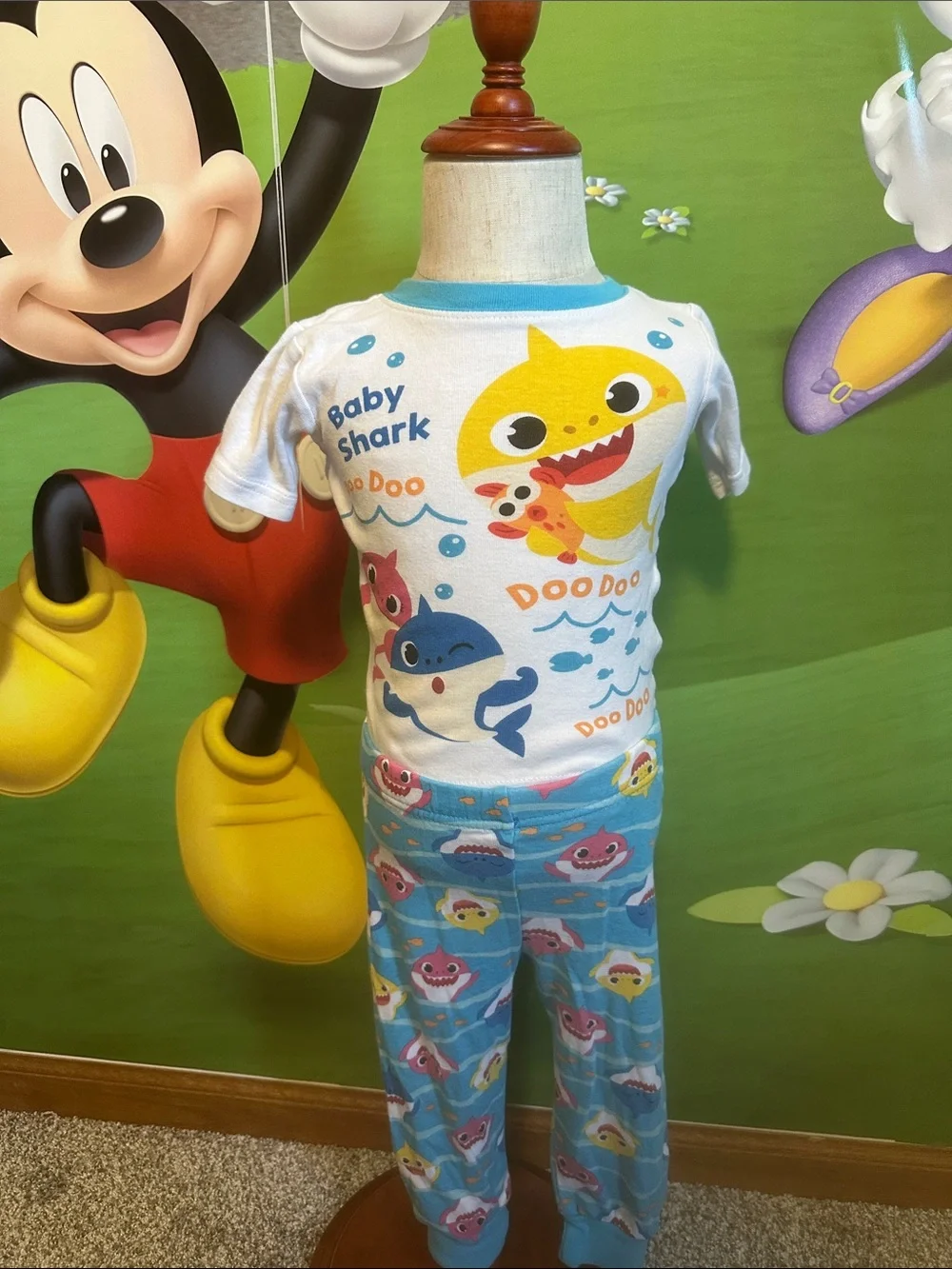 Nickelodeon Baby Shark Pajama Set - White, Blue & Yellow